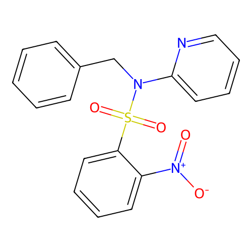 N-benzyl-2-nitro-N-(pyridin-2-yl)benzenesulfonamide structure