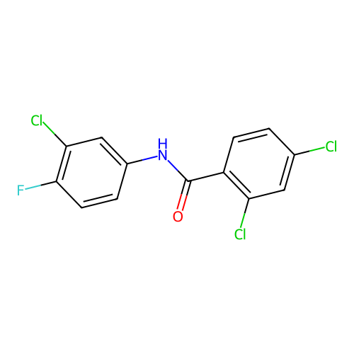 2,4-dichloro-N-(3-chloro-4-fluorophenyl)benzamide structure