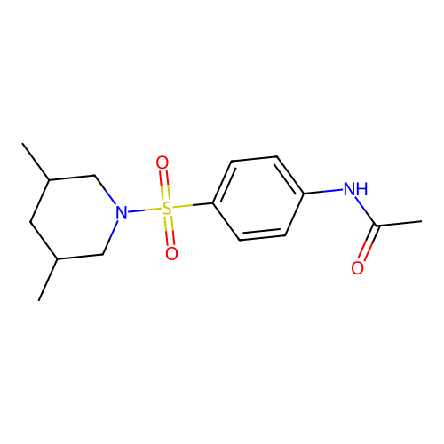 N-{4-[(3,5-dimethylpiperidin-1-yl)sulfonyl]phenyl}acetamide structure