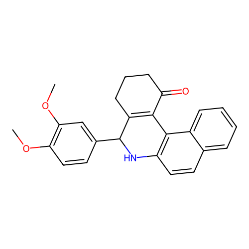 5-(3,4-dimethoxyphenyl)-3,4,5,6-tetrahydrobenzo[a]phenanthridin-1(2H)-one structure