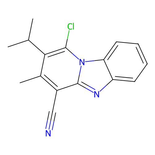 1-Chloro-3-methyl-2-(propan-2-yl)pyrido[1,2-a]benzimidazole-4-carbonitrile structure
