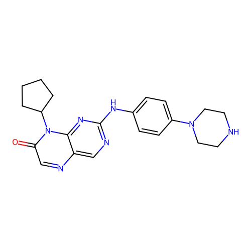 8-Cyclopentyl-2-(4-piperazin-1-ylanilino)pteridin-7-one structure