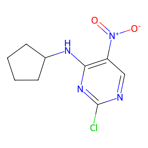2-chloro-N-cyclopentyl-5-nitropyrimidin-4-amine structure