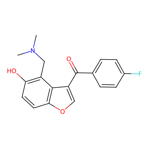 (4-Dimethylaminomethyl-5-hydroxy-benzofuran-3-yl)-(4-fluoro-phenyl)-methanone structure