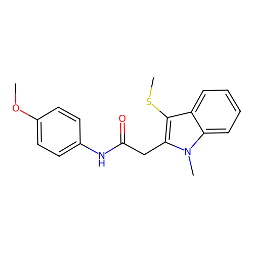 N-(4-methoxyphenyl)-2-[1-methyl-3-(methylsulfanyl)-1H-indol-2-yl]acetamide structure