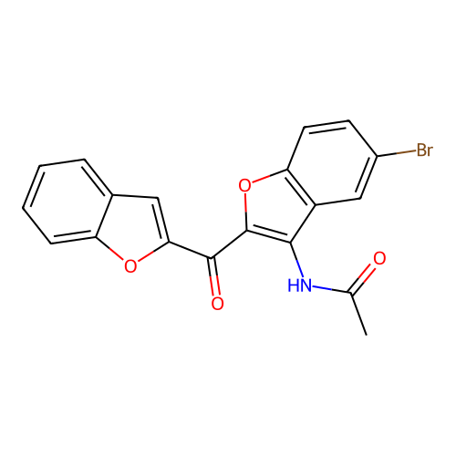 N-[2-(1-benzofuran-2-carbonyl)-5-bromo-1-benzofuran-3-yl]acetamide structure