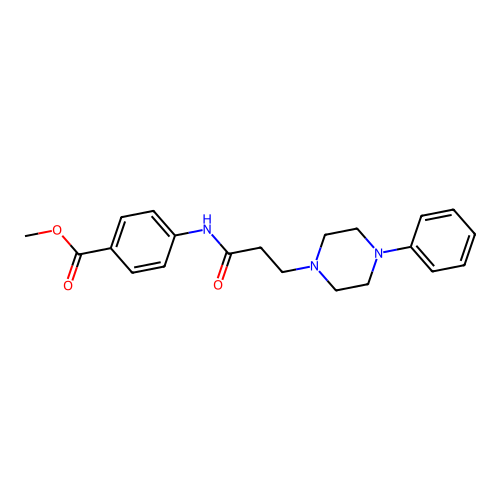 Benzoic acid, 4-[[1-oxo-3-(4-phenyl-1-piperazinyl)propyl]amino]-, methyl ester structure