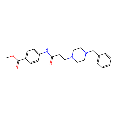 Methyl 4-{[3-(4-benzyl-1-piperazinyl)propanoyl]amino}benzoate structure
