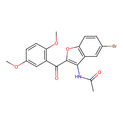 N-[5-bromo-2-(2,5-dimethoxybenzoyl)-1-benzofuran-3-yl]acetamide structure