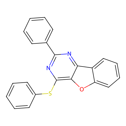 2-Phenyl-4-(phenylsulfanyl)[1]benzofuro[3,2-d]pyrimidine structure