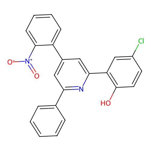4-Chloro-2-[4-(2-nitrophenyl)-6-phenylpyridin-2-yl]phenol structure