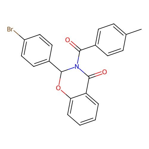 2-(4-bromophenyl)-3-(4-methylbenzoyl)-2H-1,3-benzoxazin-4-one structure