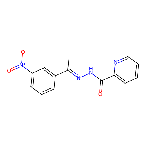 N'-[(1E)-1-(3-nitrophenyl)ethylidene]pyridine-2-carbohydrazide structure