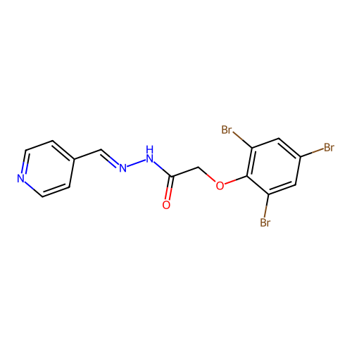 N'-[(E)-pyridin-4-ylmethylidene]-2-(2,4,6-tribromophenoxy)acetohydrazide structure