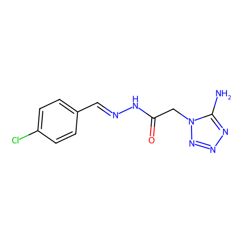2-(5-amino-1H-tetrazol-1-yl)-N'-[(E)-(4-chlorophenyl)methylidene]acetohydrazide structure