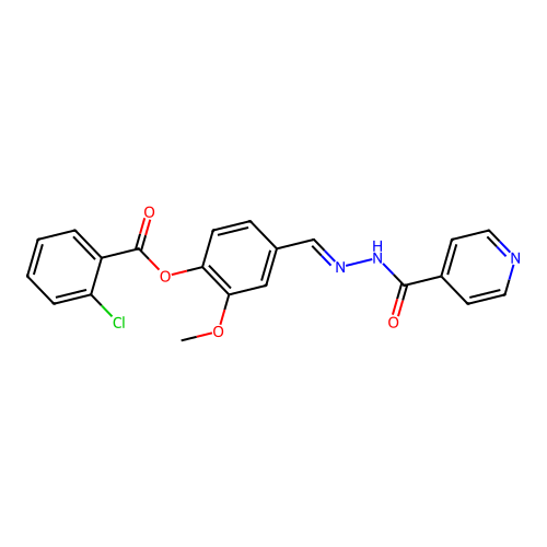 4-(2-Isonicotinoylcarbohydrazonoyl)-2-methoxyphenyl 2-chlorobenzoate structure