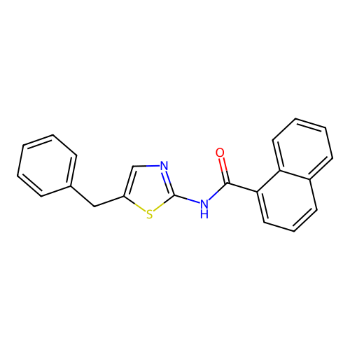 N-(5-benzyl-1,3-thiazol-2-yl)naphthalene-1-carboxamide structure