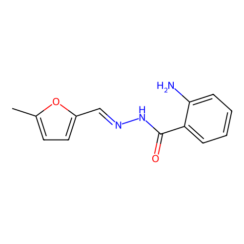 2-amino-N-[(5-methylfuran-2-yl)methylideneamino]benzamide structure