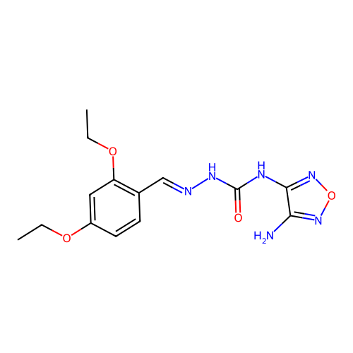 N-(4-amino-1,2,5-oxadiazol-3-yl)-2-(2,4-diethoxybenzylidene)hydrazinecarboxamide structure
