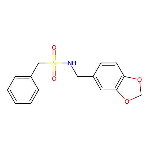 N-(1,3-benzodioxol-5-ylmethyl)-1-phenylmethanesulfonamide structure