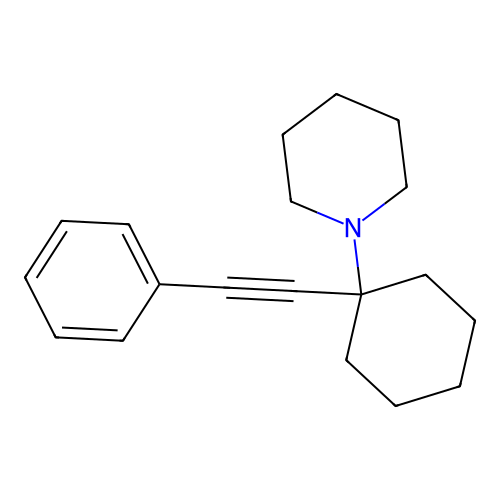 1-(1-(Phenylethynyl) cyclohexyl)piperidine structure