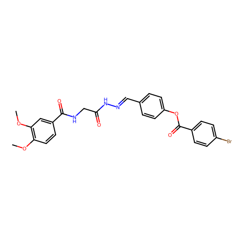 4-(2-(((3,4-Dimethoxybenzoyl)amino)AC)carbohydrazonoyl)phenyl 4-bromobenzoate structure