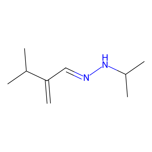 N-[(3-methyl-2-methylidenebutylidene)amino]propan-2-amine structure
