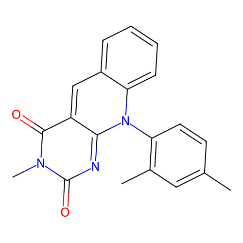 10-(2,4-dimethylphenyl)-3-methylpyrimido[4,5-b]quinoline-2,4(3H,10H)-dione structure