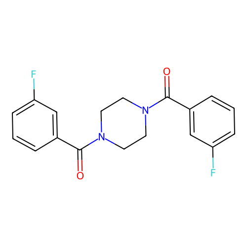 3-Fluorophenyl 4-[(3-fluorophenyl)carbonyl]piperazinyl ketone structure