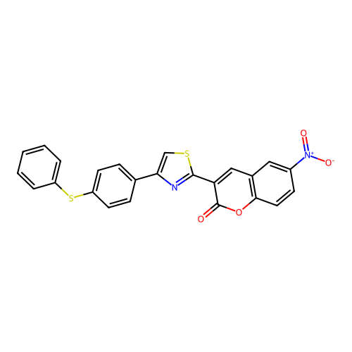 6-nitro-3-{4-[4-(phenylsulfanyl)phenyl]-1,3-thiazol-2-yl}-2H-chromen-2-one structure