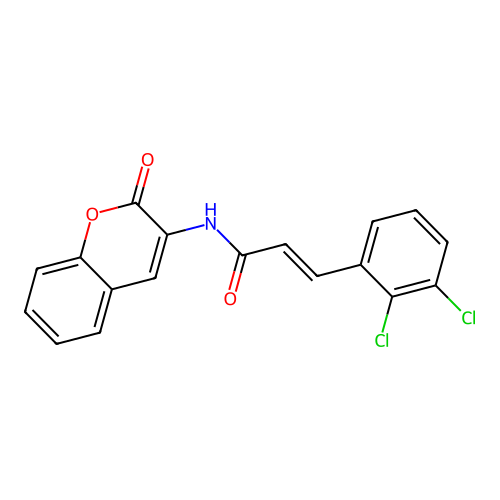 (E)-3-(2,3-dichlorophenyl)-N-(2-oxo-2H-chromen-3-yl)acrylamide structure