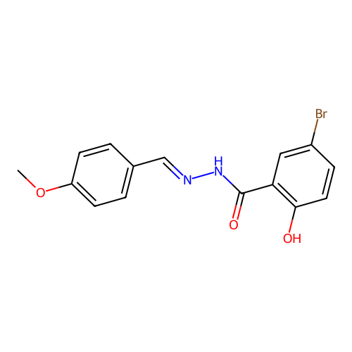 (E)-5-bromo-2-hydroxy-N'-(4-methoxybenzylidene)benzohydrazide structure