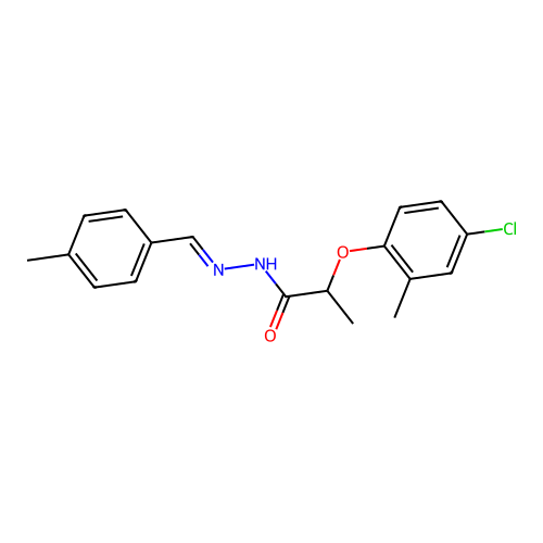 (E)-2-(4-chloro-2-methylphenoxy)-N'-(4-methylbenzylidene)propanehydrazide structure