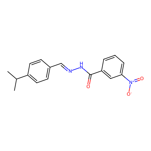 (E)-N'-(4-isopropylbenzylidene)-3-nitrobenzohydrazide structure