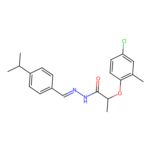 (E)-2-(4-chloro-2-methylphenoxy)-N'-(4-isopropylbenzylidene)propanehydrazide structure