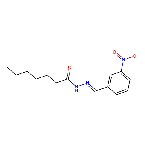 N-[(3-nitrophenyl)methylideneamino]heptanamide structure