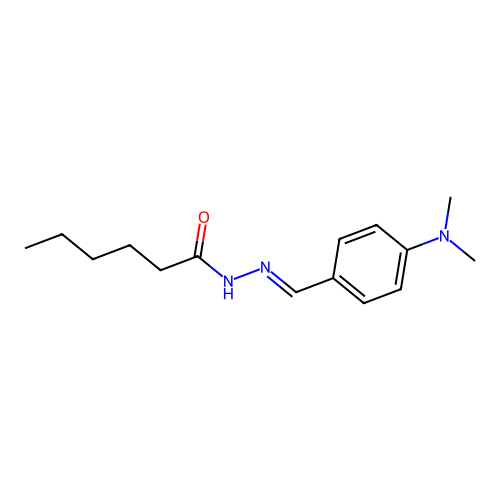 (E)-N'-(4-(dimethylamino)benzylidene)hexanehydrazide structure