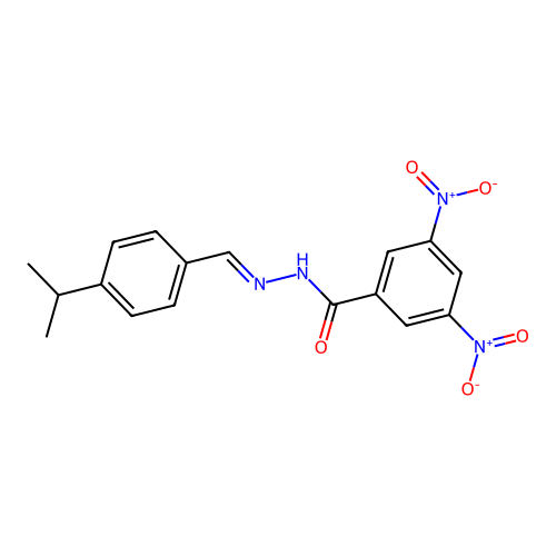 (E)-N'-(4-isopropylbenzylidene)-3,5-dinitrobenzohydrazide structure