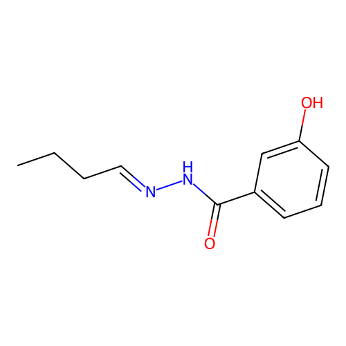 (E)-N'-butylidene-3-hydroxybenzohydrazide structure
