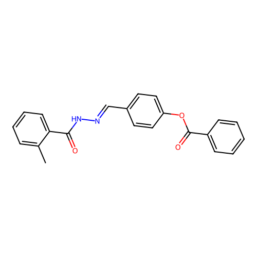 (E)-4-((2-(2-methylbenzoyl)hydrazono)methyl)phenyl benzoate structure