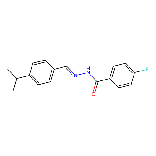 (E)-4-fluoro-N'-(4-isopropylbenzylidene)benzohydrazide structure