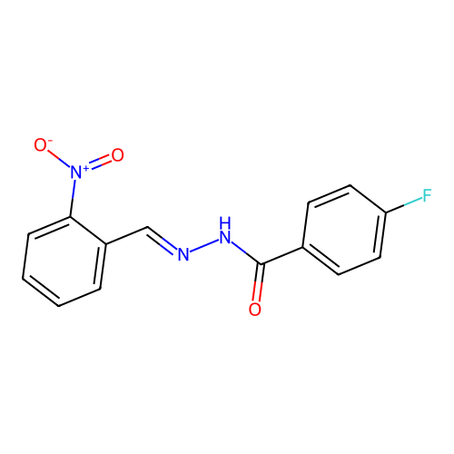 4-fluoro-N-[(2-nitrophenyl)methylideneamino]benzamide structure