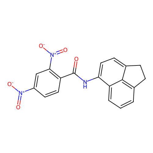 N-(1,2-dihydroacenaphthylen-5-yl)-2,4-dinitrobenzamide structure