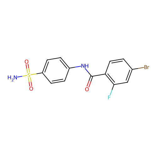 4-bromo-2-fluoro-N-(4-sulfamoylphenyl)benzamide structure