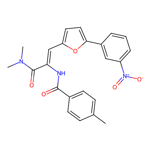 (2Z)-N,N-dimethyl-2-[(4-methylphenyl)carbonylamino]-3-[5-(3-nitrophenyl)(2-fur yl)]prop-2-enamide structure