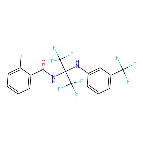 N-[1,1,1,3,3,3-hexafluoro-2-[3-(trifluoromethyl)anilino]propan-2-yl]-2-methylbenzamide structure