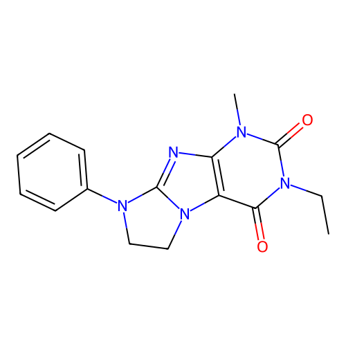 3-ethyl-1-methyl-8-phenyl-7,8-dihydro-1H-imidazo[2,1-f]purine-2,4(3H,6H)-dione structure