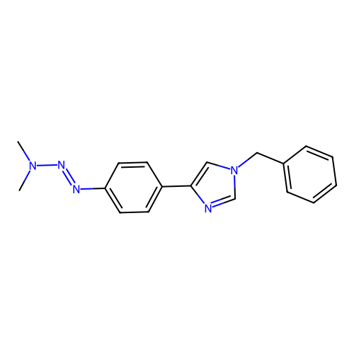Dimethyl({4-[1-benzylimidazol-4-yl]phenyl}diazenyl)amine structure