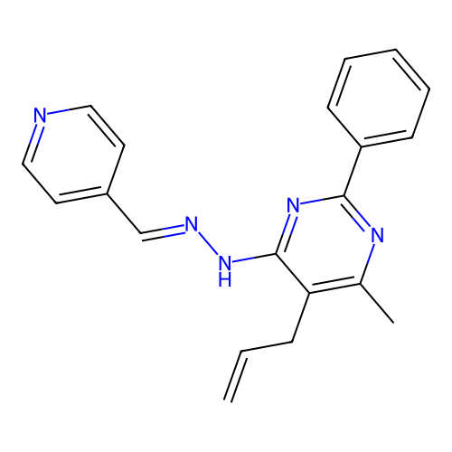 Isonicotinaldehyde (5-allyl-6-methyl-2-phenyl-4-pyrimidinyl)hydrazone structure