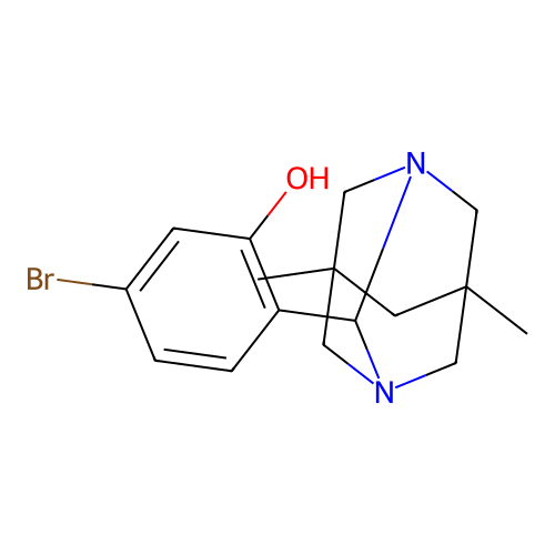 5-Bromo-2-(5,7-dimethyl-1,3-diazaadamantan-2-yl)phenol structure